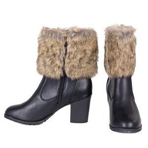Women's Ankle Booties, 10" Faux Fur Lined Short Boots, SB-2003